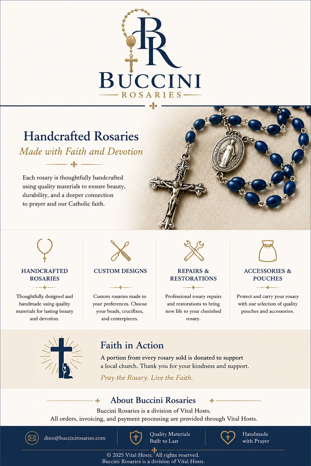 Buccini Rosaries. Handcrafted rosaries made with faith and devotion. Custom designs, repairs and restorations, accessories and pouches.